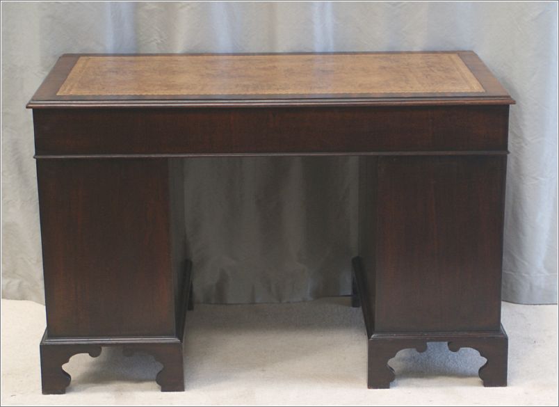 2046 Antique Small Mahogany Pedestal Desk (9)